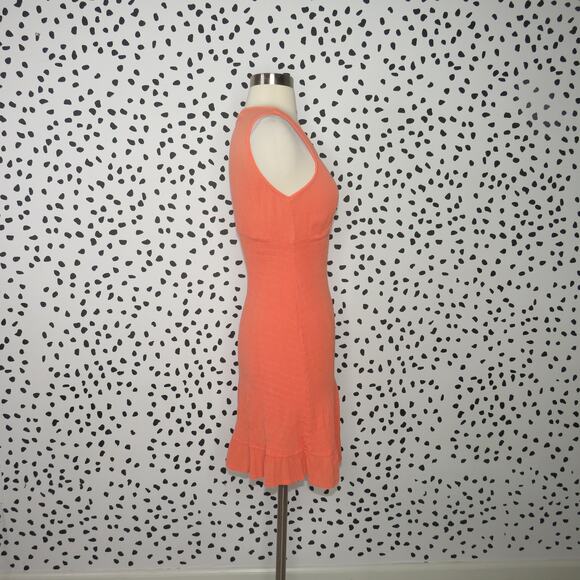 O’Neill Hot Coral Dallas Smocked Sleeveless V-Neck Ruffle Hem Dress - Picture 8 of 10